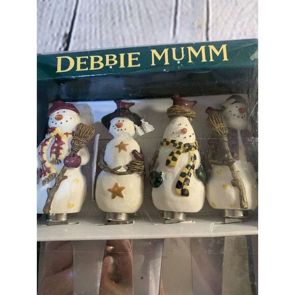 VTG 1999 Boston Warehouse Debbie Mumm Christmas Snowman Spreaders - Pack of 4 - Picture 2 of 9